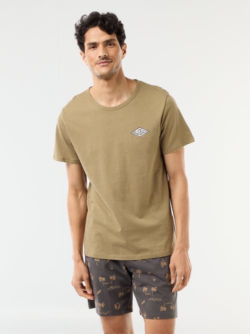 Conjunto de pijama curto t-shirt + calções - 2 peças - Kiabi