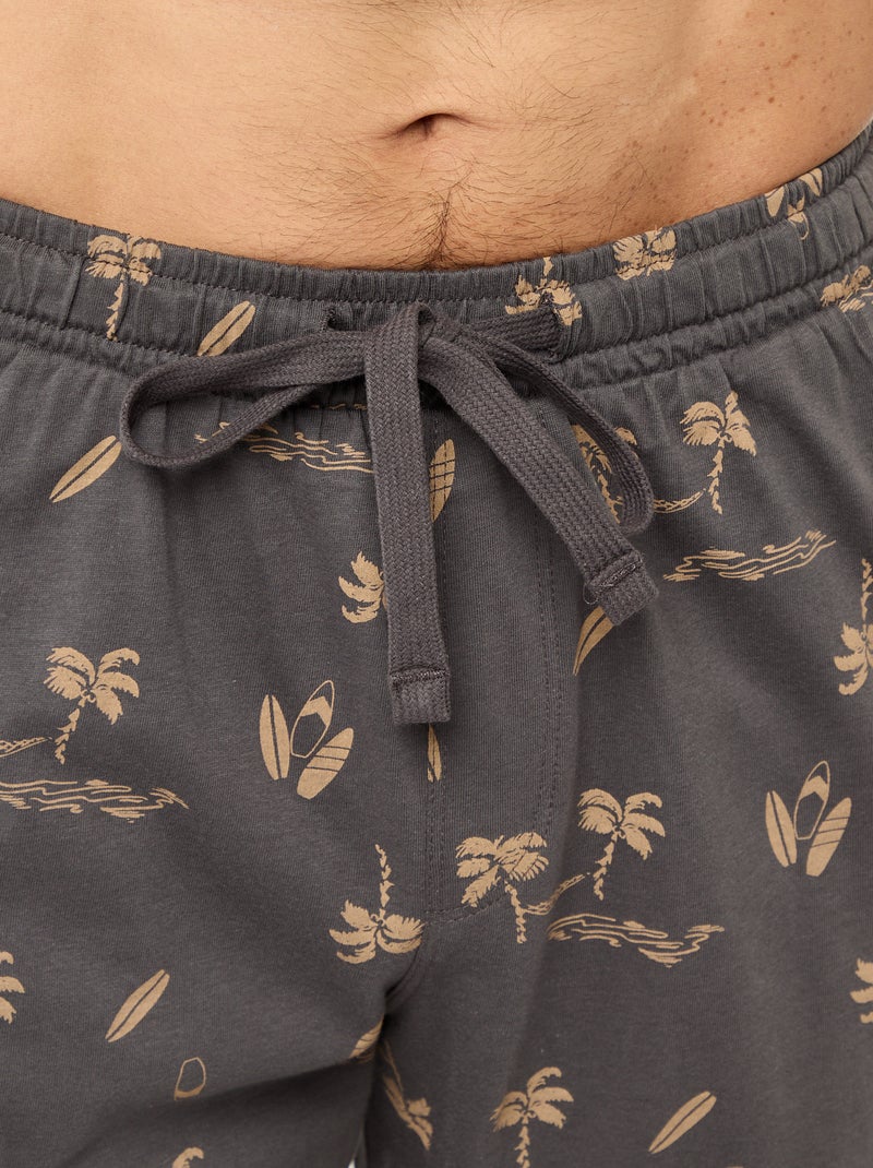 Conjunto de pijama curto t-shirt + calções - 2 peças Verde - Kiabi