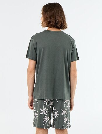 Conjunto de pijama curto t-shirt + calções - 2 peças