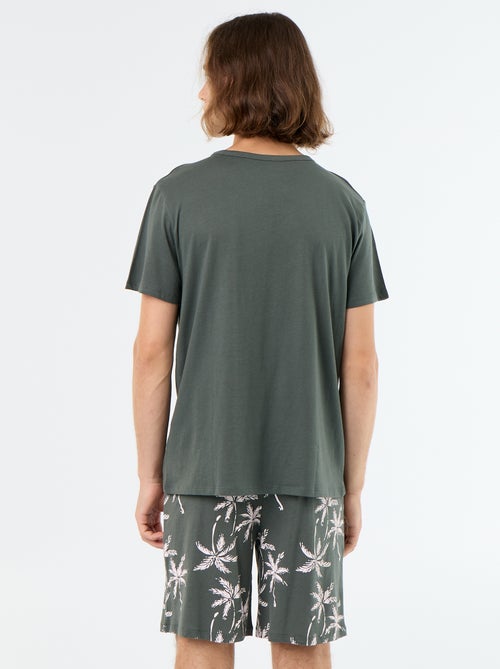 Conjunto de pijama curto t-shirt + calções - 2 peças - Kiabi Conjunto de pijama curto t-shirt + calções - 2 peças - Kiabi