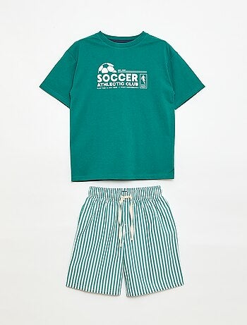 Conjunto de pijama curto t-shirt + calções - 2 peças