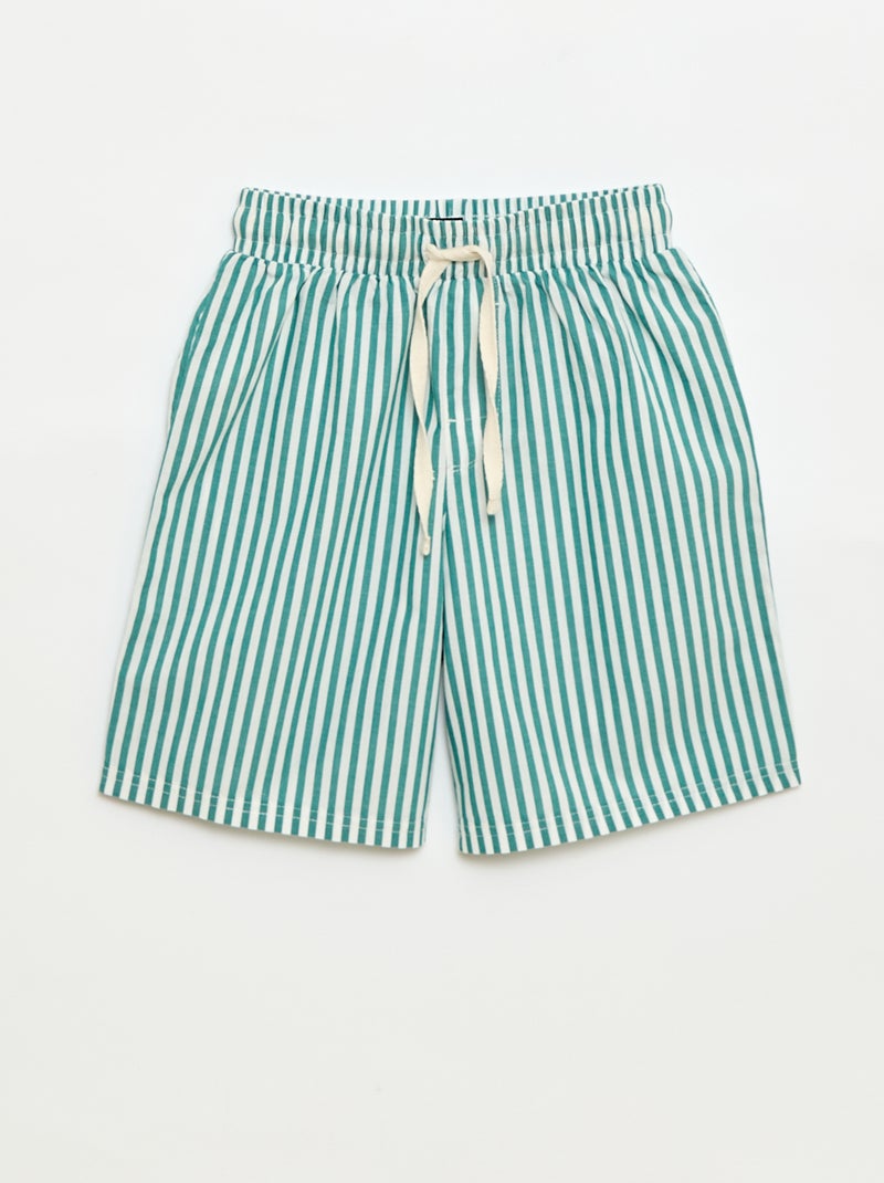 Conjunto de pijama curto t-shirt + calções - 2 peças Verde - Kiabi