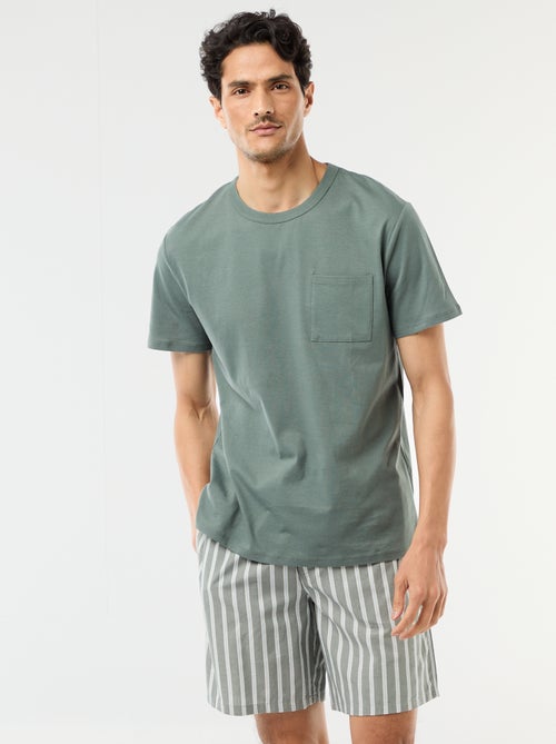 Conjunto de pijama curto t-shirt + calções - 2 peças - Kiabi