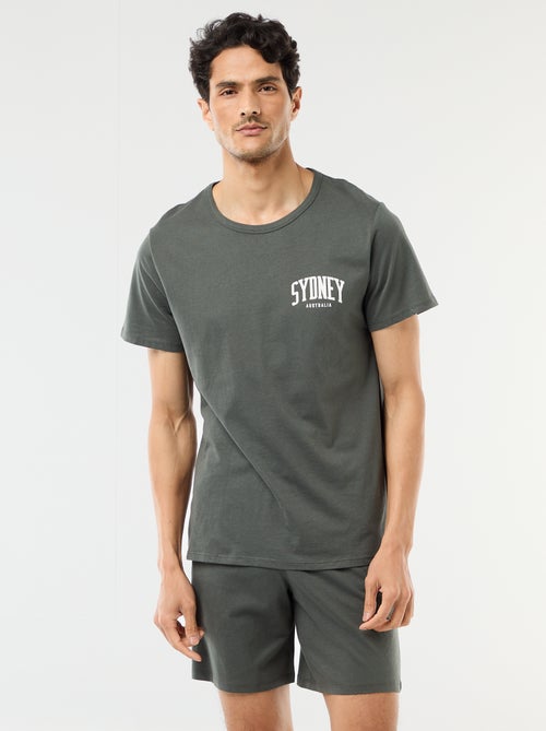 Conjunto de pijama curto t-shirt + calções - 2 peças - Kiabi