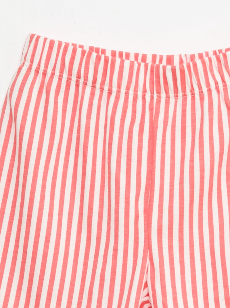 Conjunto de pijama curto t-shirt + calções - 2 peças Vermelho - Kiabi