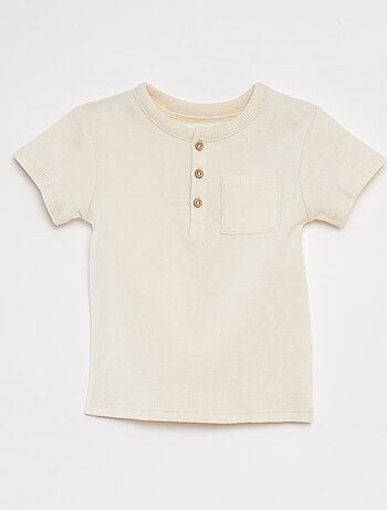 Conjunto de pijama curto t-shirt + calções de malha gofrada - 2 peças