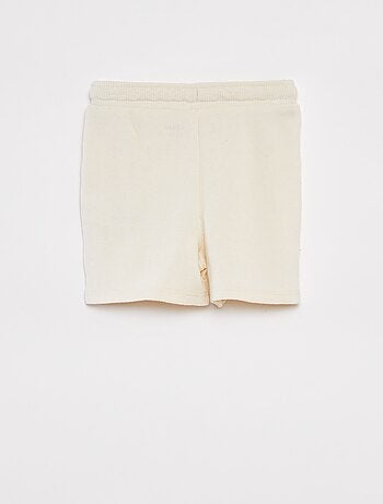 Conjunto de pijama curto t-shirt + calções de malha gofrada - 2 peças