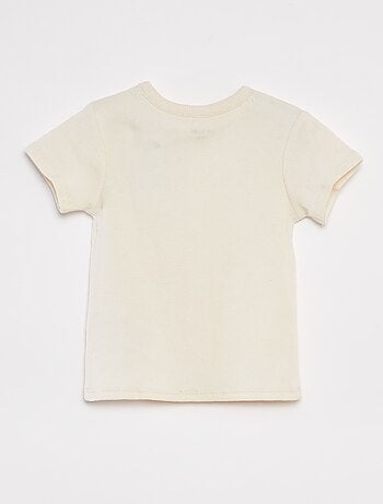Conjunto de pijama curto t-shirt + calções de malha gofrada - 2 peças