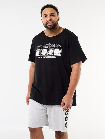 Conjunto de pijama curto t-shirt + calções 'Pikachu' 'Pokémon' - 2 peças