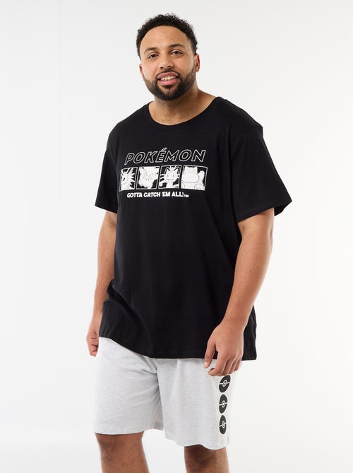 Conjunto de pijama curto t-shirt + calções 'Pikachu' 'Pokémon' - 2 peças - Kiabi