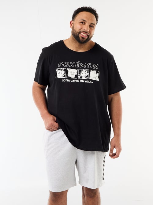 Conjunto de pijama curto t-shirt + calções 'Pikachu' 'Pokémon' - 2 peças - Kiabi