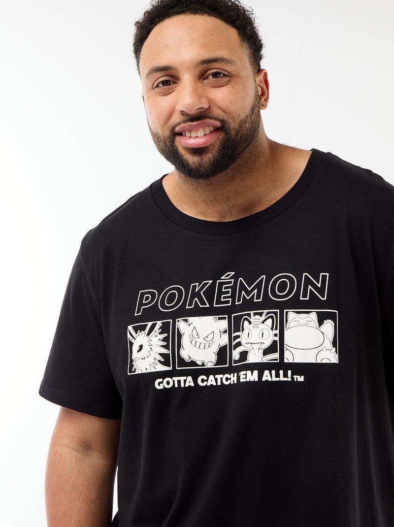 Conjunto de pijama curto t-shirt + calções 'Pikachu' 'Pokémon' - 2 peças Preto - Kiabi