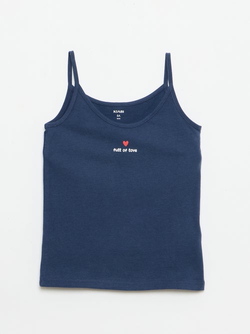 Conjunto de pijama curto: top de alças + calções - 2 peças - Kiabi