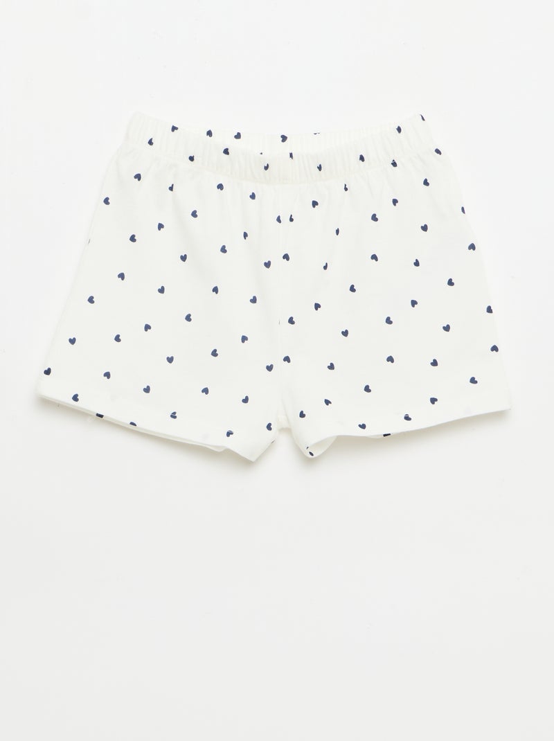 Conjunto de pijama curto: top de alças + calções - 2 peças Azul - Kiabi