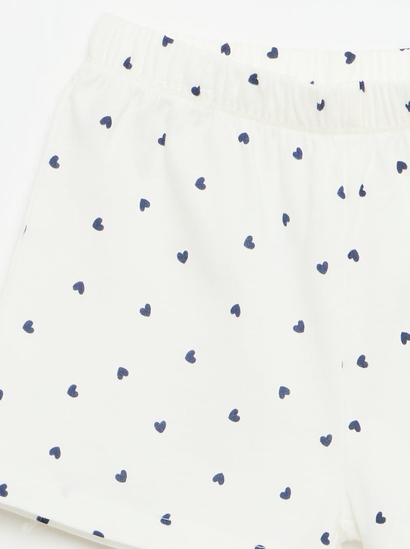Conjunto de pijama curto: top de alças + calções - 2 peças Azul - Kiabi