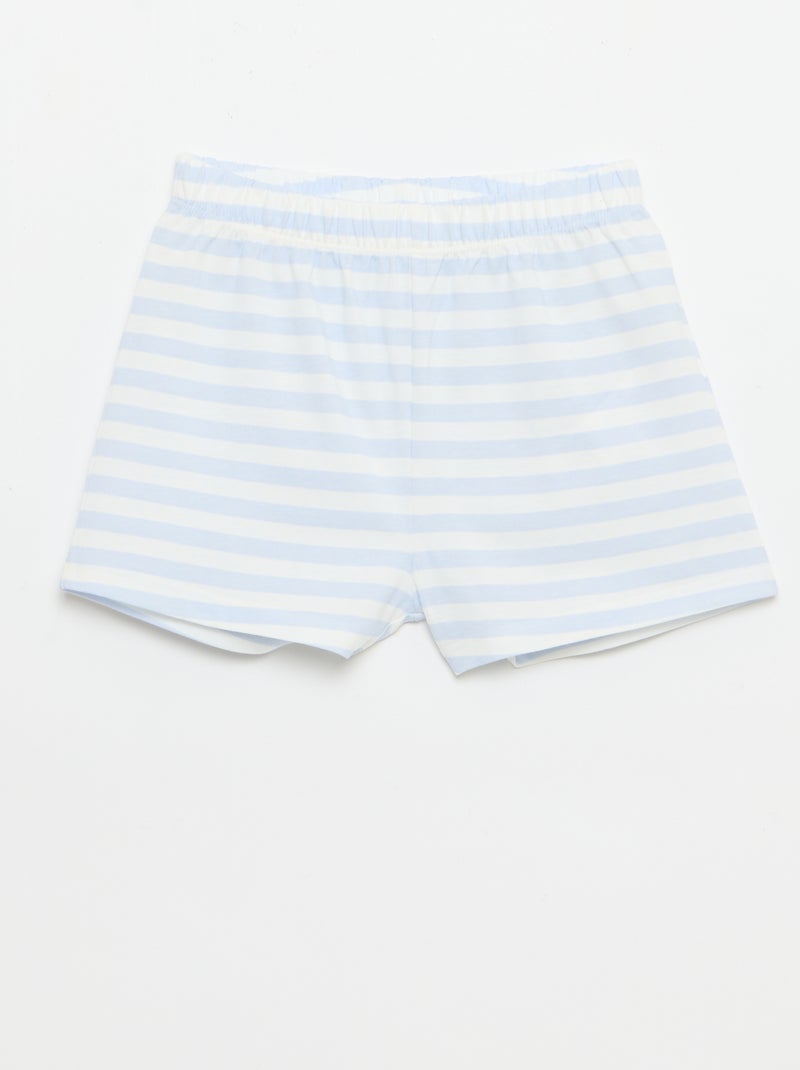 Conjunto de pijama curto: top de alças + calções - 2 peças Azul - Kiabi