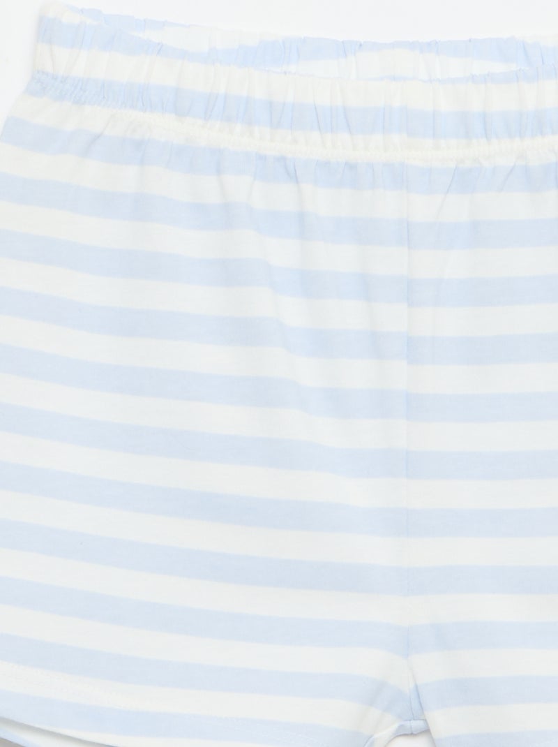 Conjunto de pijama curto: top de alças + calções - 2 peças Azul - Kiabi