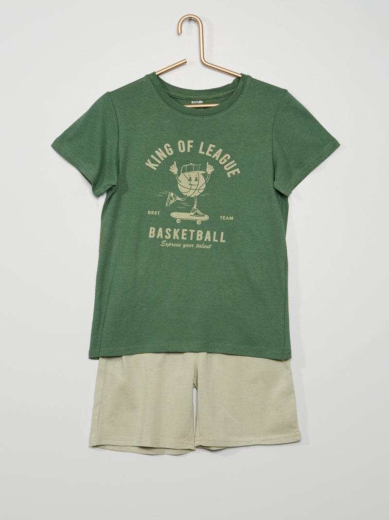 Conjunto de pijama curto VERDE - Kiabi