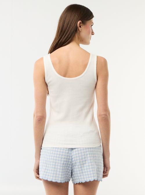 Conjunto de pijama curto vichy - 2 peças - Kiabi