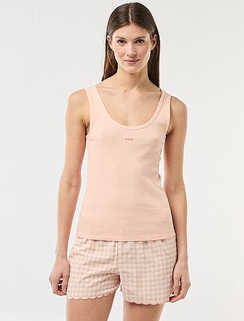Conjunto de pijama curto vichy - 2 peças