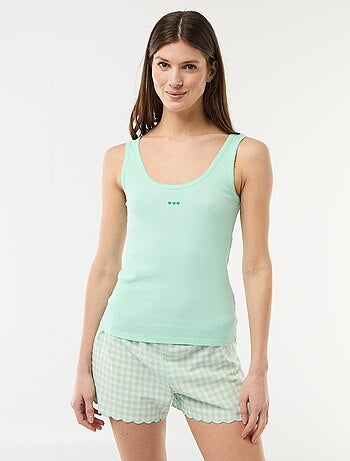 Conjunto de pijama curto vichy - 2 peças