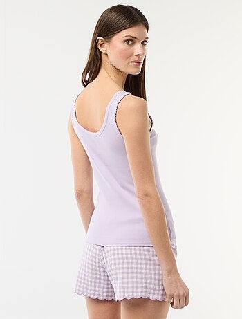 Conjunto de pijama curto vichy - 2 peças