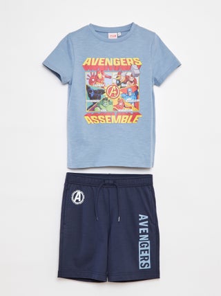 Conjunto de pijama curto 'Vingadores' - 2 peças