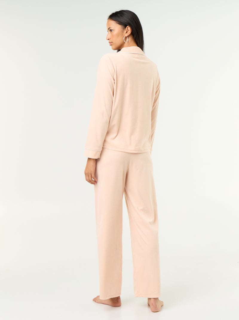 Conjunto de pijama de 2 peças - Camisa de pijama + calças Bege - Kiabi