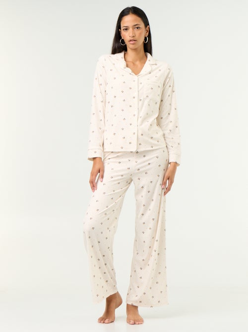 Conjunto de pijama de 2 peças - Camisa de pijama + calças - Kiabi Conjunto de pijama de 2 peças - Camisa de pijama + calças - Kiabi