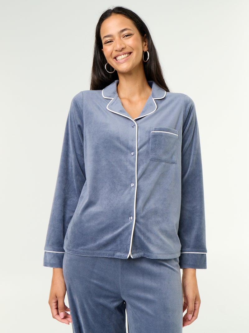 Conjunto de pijama de 2 peças - Camisa de pijama + calças Cinza - Kiabi