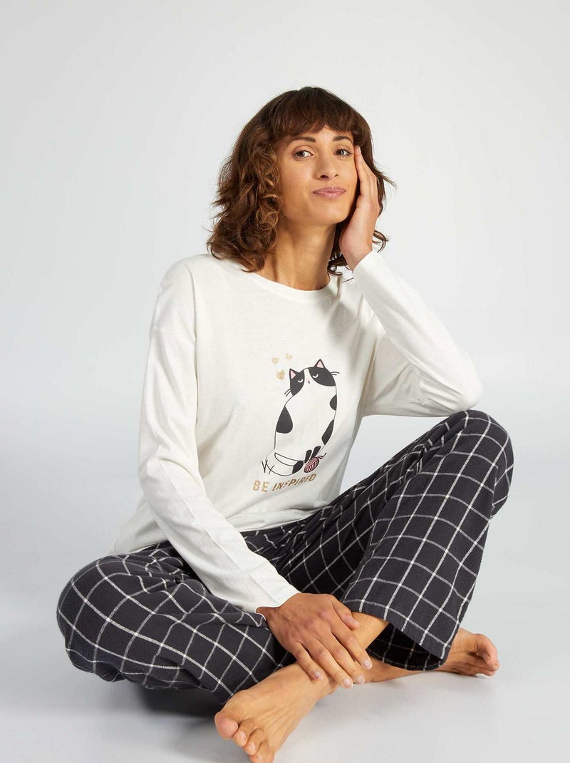 Conjunto de pijama de 2 peças BRANCO - Kiabi