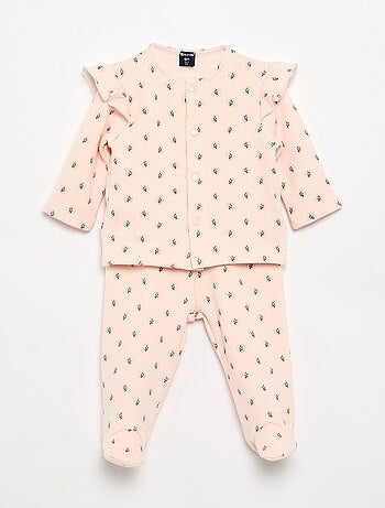 Conjunto de pijama de 2 peças com pés