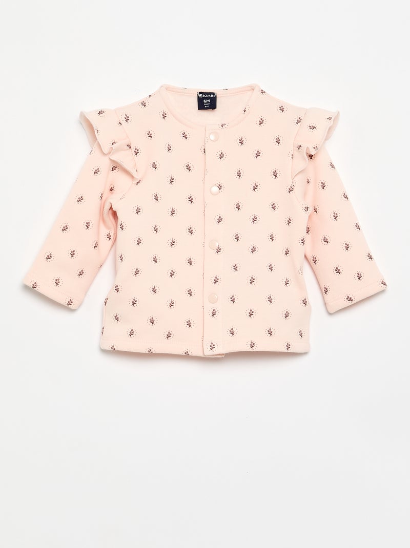 Conjunto de pijama de 2 peças com pés Rosa - Kiabi