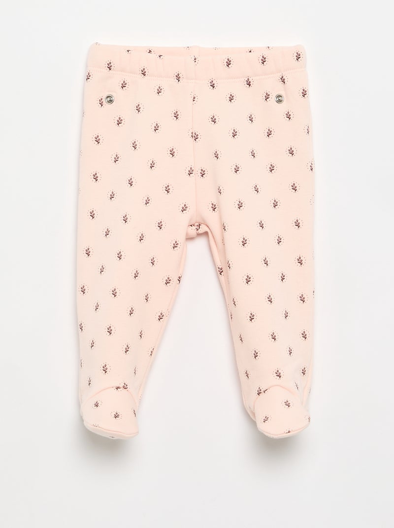 Conjunto de pijama de 2 peças com pés Rosa - Kiabi
