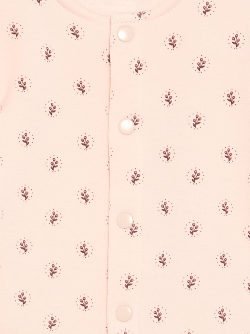 Conjunto de pijama de 2 peças com pés Rosa - Kiabi