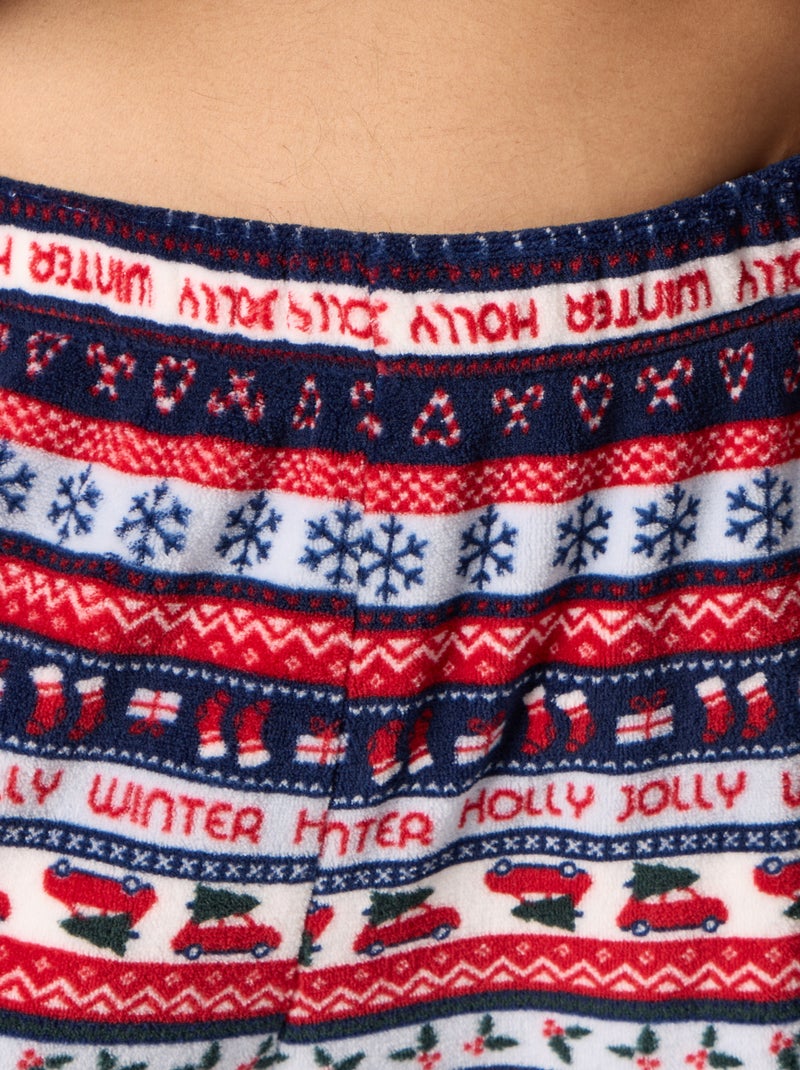 Conjunto de pijama de 2 peças em polar jacquard 'Natal' Azul - Kiabi