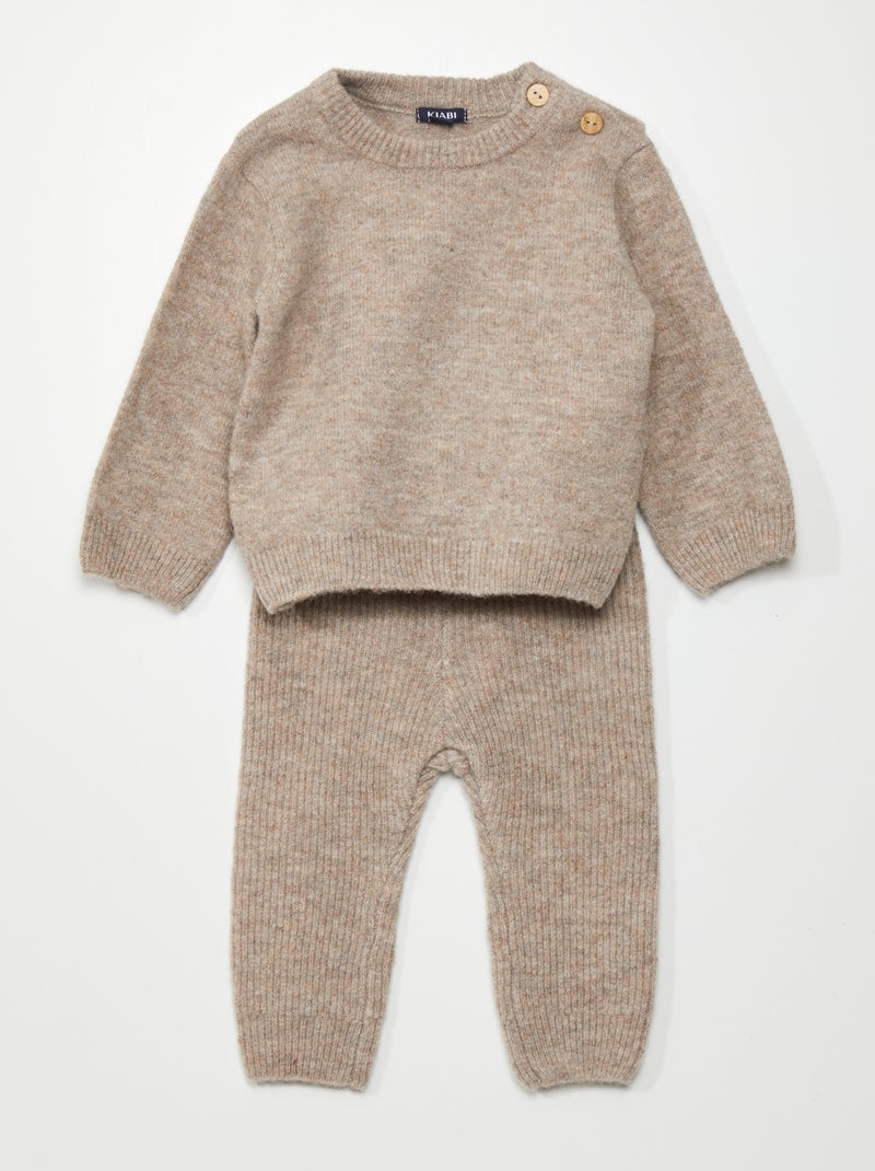 Conjunto de pijama de 2 peças MARROM - Kiabi