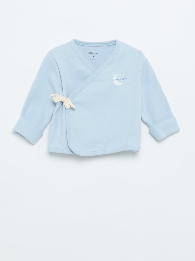 Conjunto de pijama de algodão - 2 peças Azul - Kiabi