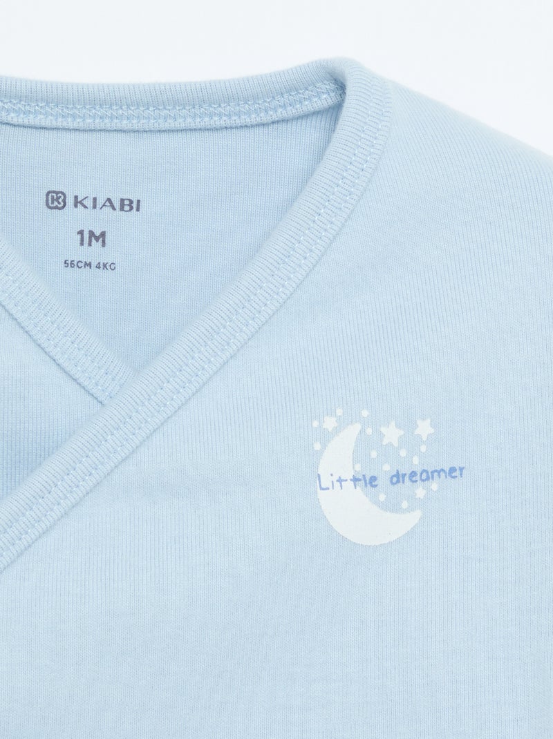 Conjunto de pijama de algodão - 2 peças Azul - Kiabi