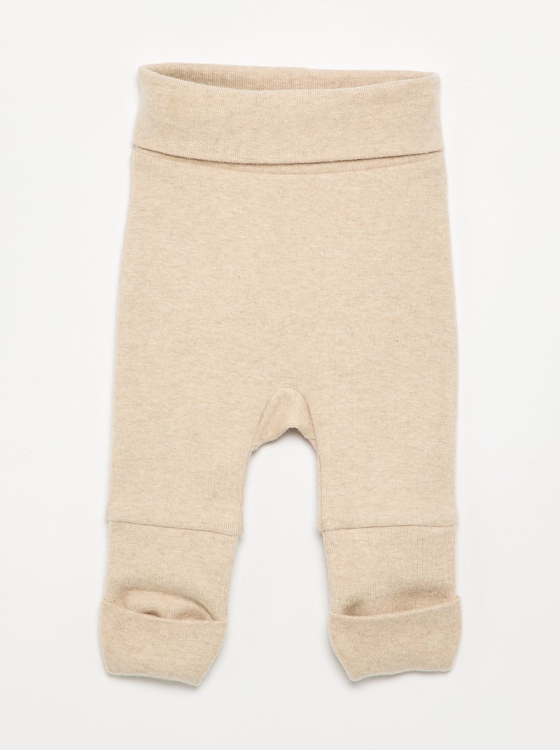 Conjunto de pijama de algodão - 2 peças Bege - Kiabi