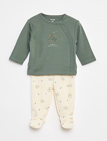 Conjunto de pijama de algodão - 2 peças