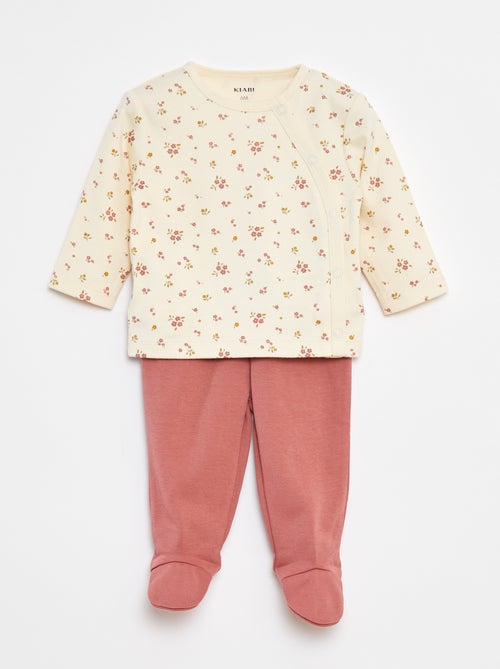 Conjunto de pijama de algodão - 2 peças - Kiabi