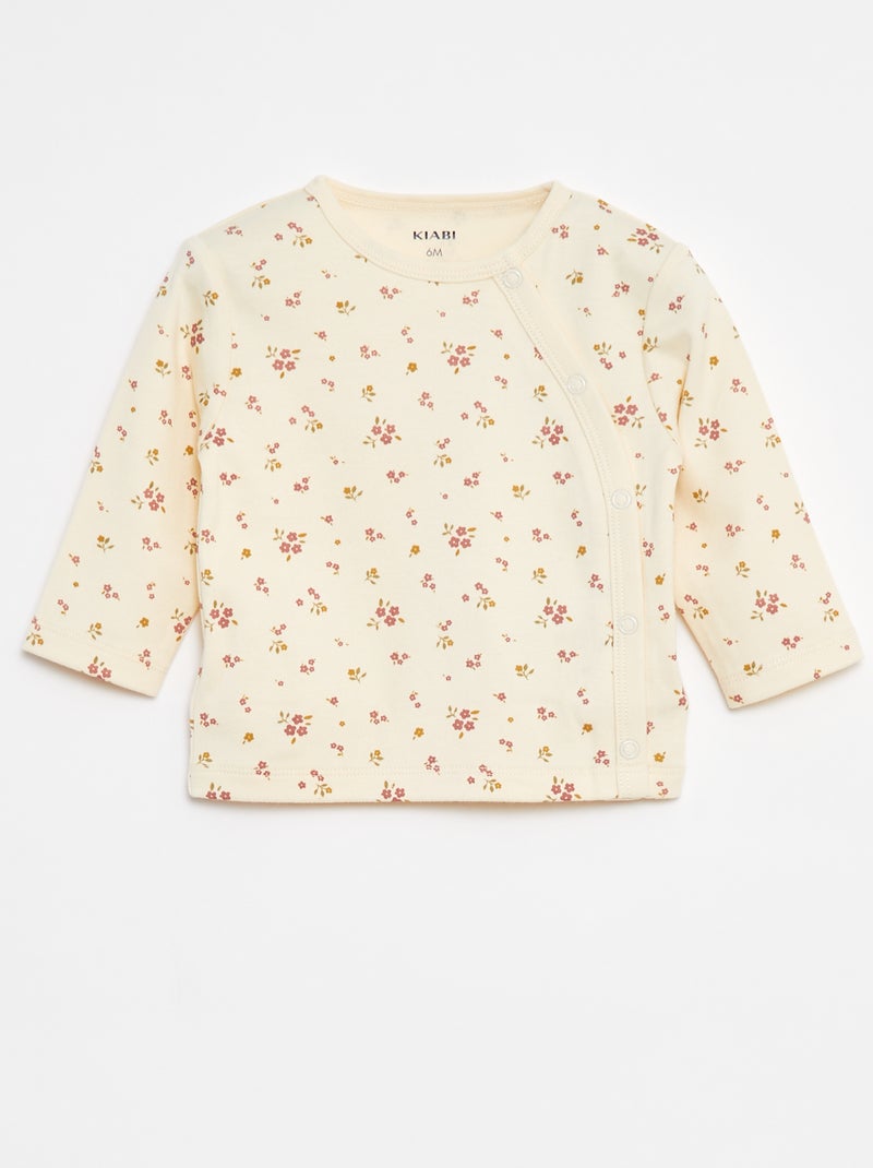 Conjunto de pijama de algodão - 2 peças Branco - Kiabi