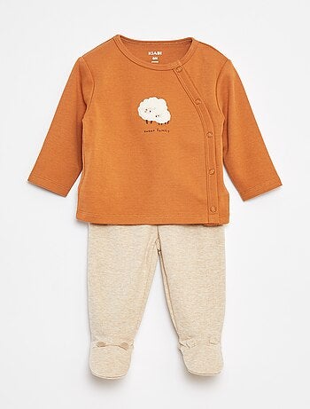 Conjunto de pijama de algodão - 2 peças