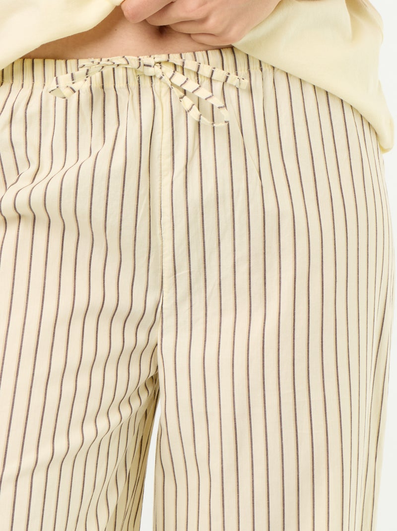 Conjunto de pijama de algodão - T-shirt + calças Amarelo - Kiabi