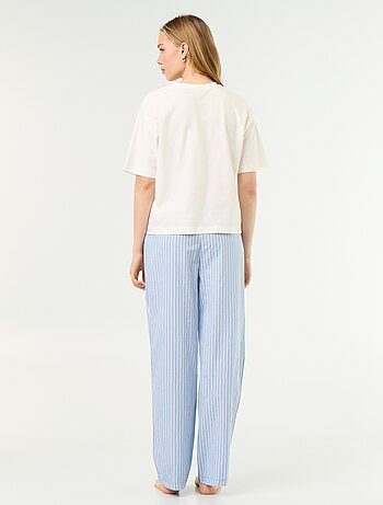 Conjunto de pijama de algodão - T-shirt + calças