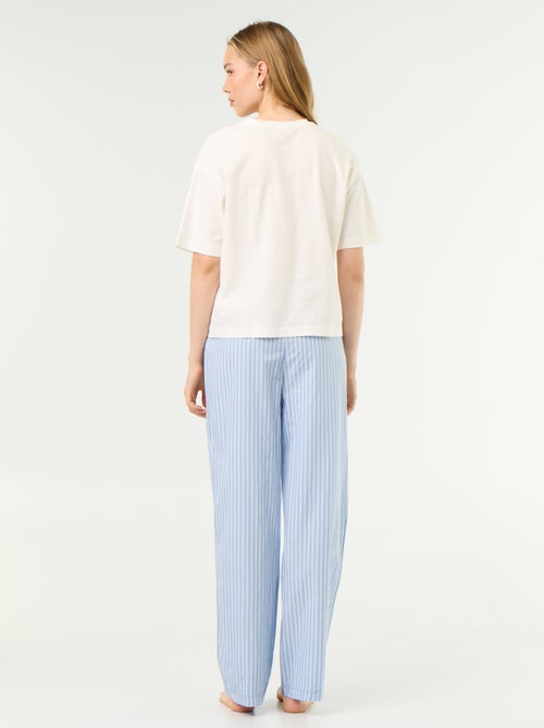 Conjunto de pijama de algodão - T-shirt + calças - Kiabi Conjunto de pijama de algodão - T-shirt + calças - Kiabi