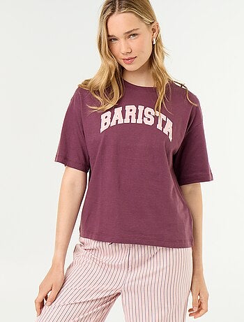 Conjunto de pijama de algodão - T-shirt + calças