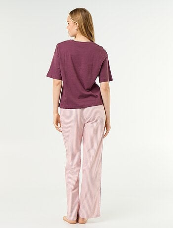 Conjunto de pijama de algodão - T-shirt + calças