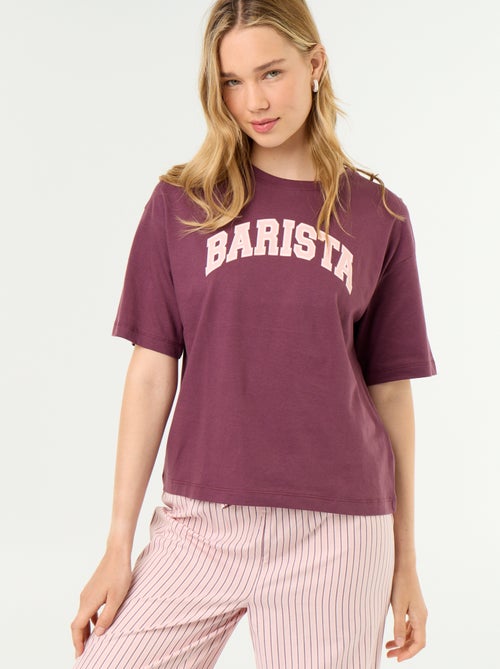 Conjunto de pijama de algodão - T-shirt + calças - Kiabi Conjunto de pijama de algodão - T-shirt + calças - Kiabi